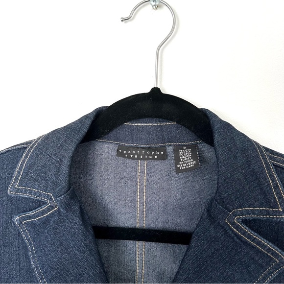 Apostrophe Stretch Fit Light Denim Jean Jacket Size 2 - Picture 3 of 5